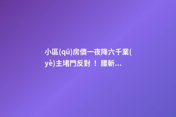 小區(qū)房價一夜降六千業(yè)主堵門反對！腰斬似的降價后果很嚴重